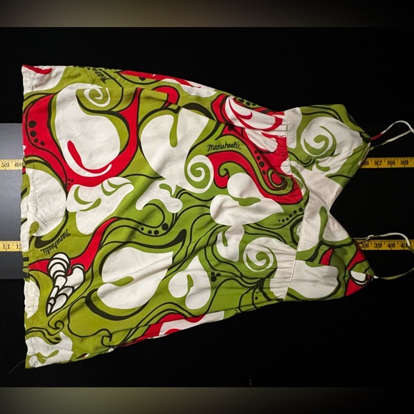 Manuhealii Vibrant Red and Green Camisole Dress - Picture 4 of 6